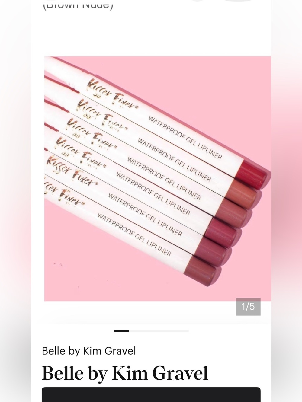 Belle by Kim Gravel 3 pack Waterproof Gel Lip Liner True Nude or Mauve Nude - Picture 2 of 9